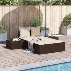 Doppel-Liegestuhl mit braunen Kunststoff-Rattan-Kissen. von , Liegen - Ref: Foro24-368390, Preis: 309,75 €, Rabatt: %