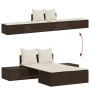 Tumbona doble con cojines ratán sintético marrón de , Tumbonas - Ref: Foro24-368390, Precio: 275,53 €, Descuento: %
