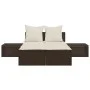 Double sun lounger with brown synthetic rattan cushions by , Loungers - Ref: Foro24-368390, Price: 309,75 €, Discount: %