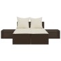 Tumbona doble con cojines ratán sintético marrón de , Tumbonas - Ref: Foro24-368390, Precio: 275,53 €, Descuento: %
