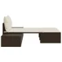 Double sun lounger with brown synthetic rattan cushions by , Loungers - Ref: Foro24-368390, Price: 309,75 €, Discount: %