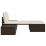 Tumbona doble con cojines ratán sintético marrón de , Tumbonas - Ref: Foro24-368390, Precio: 275,53 €, Descuento: %