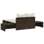 Double sun lounger with brown synthetic rattan cushions by , Loungers - Ref: Foro24-368390, Price: 309,75 €, Discount: %