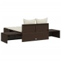 Tumbona doble con cojines ratán sintético marrón de , Tumbonas - Ref: Foro24-368390, Precio: 275,53 €, Descuento: %
