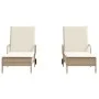Liegestühle mit Kissen, 2 Stück, aus synthetischem Rattan in Beige. von , Liegen - Ref: Foro24-3261438, Preis: 359,84 €, Raba...