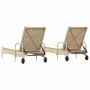 Liegestühle mit Kissen, 2 Stück, aus synthetischem Rattan in Beige. von , Liegen - Ref: Foro24-3261438, Preis: 359,84 €, Raba...