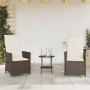 Sillas y mesita de jardín con cojines 3 piezas ratán PE marrón de , Conjuntos de jardín - Ref: Foro24-365653, Precio: 222,14 ...