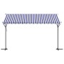 Toldo de pie tela y acero azul y blanco 400x300 cm de , Sombrillas - Ref: Foro24-368932, Precio: 267,06 €, Descuento: %