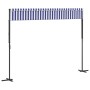 Toldo de pie tela y acero azul y blanco 400x300 cm de , Sombrillas - Ref: Foro24-368932, Precio: 267,06 €, Descuento: %
