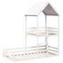 Cama con techo madera maciza de pino blanco 90x200 cm de , Camas y somieres - Ref: Foro24-3282391, Precio: 373,09 €, Descuent...
