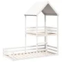 Cama con techo madera maciza de pino blanco 90x200 cm de , Camas y somieres - Ref: Foro24-3282391, Precio: 366,74 €, Descuent...