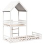 Cama con techo madera maciza de pino blanco 90x200 cm de , Camas y somieres - Ref: Foro24-3282391, Precio: 373,09 €, Descuent...