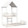 Cama con techo madera maciza de pino blanco 90x200 cm de , Camas y somieres - Ref: Foro24-3282391, Precio: 366,74 €, Descuent...