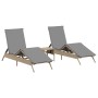 Tumbonas con mesita 2 unidades ratán sintético beige de , Tumbonas - Ref: Foro24-4002713, Precio: 277,91 €, Descuento: %