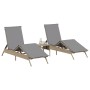 Tumbonas con mesita 2 unidades ratán sintético beige de , Tumbonas - Ref: Foro24-4002713, Precio: 277,91 €, Descuento: %
