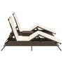 Tumbonas con mesita 2 unidades ratán sintético marrón de , Tumbonas - Ref: Foro24-4002711, Precio: 278,32 €, Descuento: %