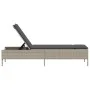 Tumbona con cojín ratán sintético gris claro de , Tumbonas - Ref: Foro24-4002724, Precio: 156,39 €, Descuento: %