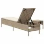 Liegestuhl mit Kissen und Beistelltisch aus synthetischem Rattan in Beige von , Liegen - Ref: Foro24-4002732, Preis: 172,21 €...