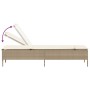 Tumbona con cojín y mesita ratán sintético beige de , Tumbonas - Ref: Foro24-4002732, Precio: 180,41 €, Descuento: %
