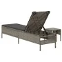 Lounger with gray synthetic rattan cushion and table by , Loungers - Ref: Foro24-4002730, Price: 168,19 €, Discount: %
