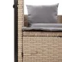 Double sun lounger with roof and beige synthetic rattan curtains by , Loungers - Ref: Foro24-4002758, Price: 229,68 €, Discou...