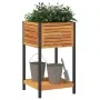 Jardinera con estante madera maciza acacia y acero 45x45x80 cm de , Maceteros y jardineras - Ref: Foro24-367616, Precio: 88,5...