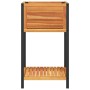 Jardinera con estante madera maciza acacia y acero 45x45x80 cm de , Maceteros y jardineras - Ref: Foro24-367616, Precio: 90,1...