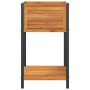Jardinera con estante madera maciza acacia y acero 45x45x80 cm de , Maceteros y jardineras - Ref: Foro24-367616, Precio: 90,1...