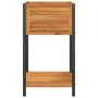 Jardinera con estante madera maciza acacia y acero 45x45x80 cm de , Maceteros y jardineras - Ref: Foro24-367616, Precio: 88,5...