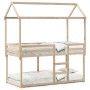 Cama litera con techo madera maciza de pino 90x190 cm de , Camas y somieres - Ref: Foro24-3282127, Precio: 228,65 €, Descuent...