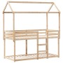 Cama litera con techo madera maciza de pino 90x190 cm de , Camas y somieres - Ref: Foro24-3282127, Precio: 228,65 €, Descuent...