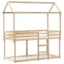 Cama litera con techo madera maciza de pino 90x190 cm de , Camas y somieres - Ref: Foro24-3282127, Precio: 239,07 €, Descuent...