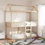 Cama litera con techo madera maciza de pino 90x190 cm de , Camas y somieres - Ref: Foro24-3282127, Precio: 239,07 €, Descuent...