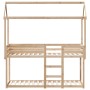 Cama litera con techo madera maciza de pino 90x190 cm de , Camas y somieres - Ref: Foro24-3282127, Precio: 228,65 €, Descuent...