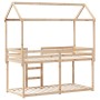 Cama litera con techo madera maciza de pino 90x190 cm de , Camas y somieres - Ref: Foro24-3282127, Precio: 228,65 €, Descuent...