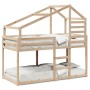 Litera con techo madera maciza de pino 90x200 cm de , Camas y somieres - Ref: Foro24-3281970, Precio: 230,19 €, Descuento: %