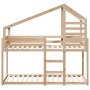 Litera con techo madera maciza de pino 90x200 cm de , Camas y somieres - Ref: Foro24-3281970, Precio: 230,19 €, Descuento: %