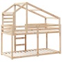 Litera con techo madera maciza de pino 90x200 cm de , Camas y somieres - Ref: Foro24-3281970, Precio: 230,19 €, Descuento: %