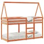 Cama litera con techo madera maciza pino marrón 80x200 cm de , Camas y somieres - Ref: Foro24-3282083, Precio: 183,45 €, Desc...