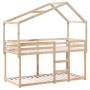 Cama litera con techo madera maciza de pino 80x200 cm de , Camas y somieres - Ref: Foro24-3282041, Precio: 198,03 €, Descuent...