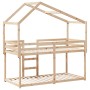 Cama litera con techo madera maciza de pino 80x200 cm de , Camas y somieres - Ref: Foro24-3282041, Precio: 198,03 €, Descuent...