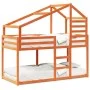 Bed with solid pine wood roof in brown, 90x190 cm by , Beds and slatted bases - Ref: Foro24-3281966, Price: 229,73 €, Discoun...