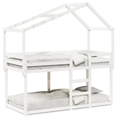 Bunk bed with solid white pine wood roof 90x190 cm by , Beds and slatted bases - Ref: Foro24-3282048, Price: 233,00 €, Discou...