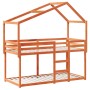 Cama litera con techo madera maciza pino marrón 80x200 cm de , Camas y somieres - Ref: Foro24-3282043, Precio: 218,07 €, Desc...