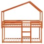 Cama litera con techo madera maciza pino marrón 80x200 cm de , Camas y somieres - Ref: Foro24-3282043, Precio: 218,07 €, Desc...