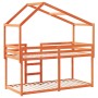 Cama litera con techo madera maciza pino marrón 80x200 cm de , Camas y somieres - Ref: Foro24-3282043, Precio: 218,07 €, Desc...