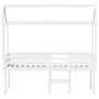 Cama alta con techo blanca madera maciza pino blanca 90x200 cm de , Camas y somieres - Ref: Foro24-3282133, Precio: 277,25 €,...