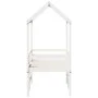 Cama alta con techo blanca madera maciza pino blanca 90x200 cm de , Camas y somieres - Ref: Foro24-3282133, Precio: 277,25 €,...