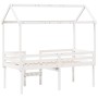 Cama alta con techo blanca madera maciza pino blanca 90x200 cm de , Camas y somieres - Ref: Foro24-3282133, Precio: 282,28 €,...