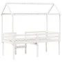 Cama alta con techo blanca madera maciza pino blanca 90x200 cm de , Camas y somieres - Ref: Foro24-3282133, Precio: 277,25 €,...